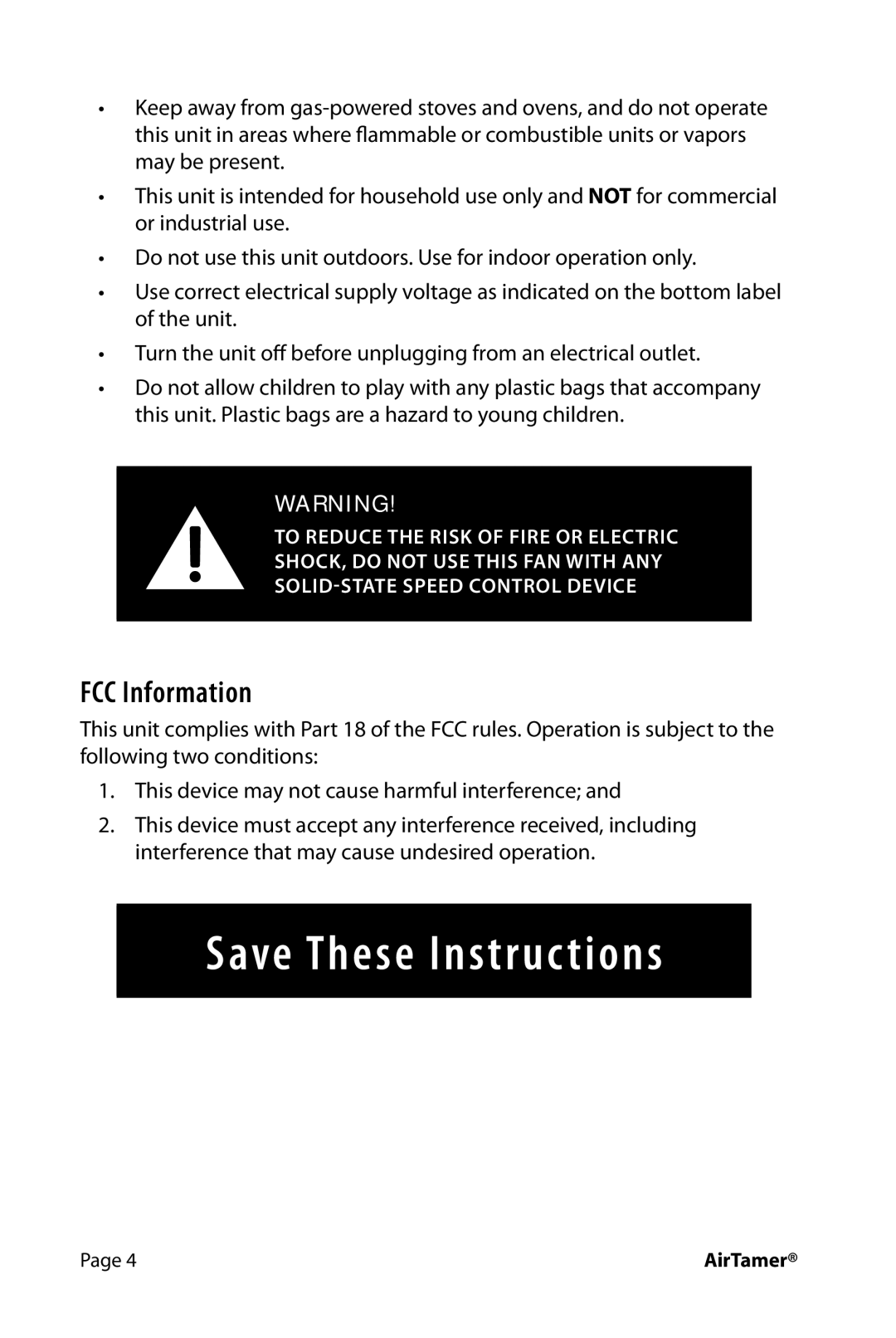 FilterStream A600 instruction manual FCC Information 