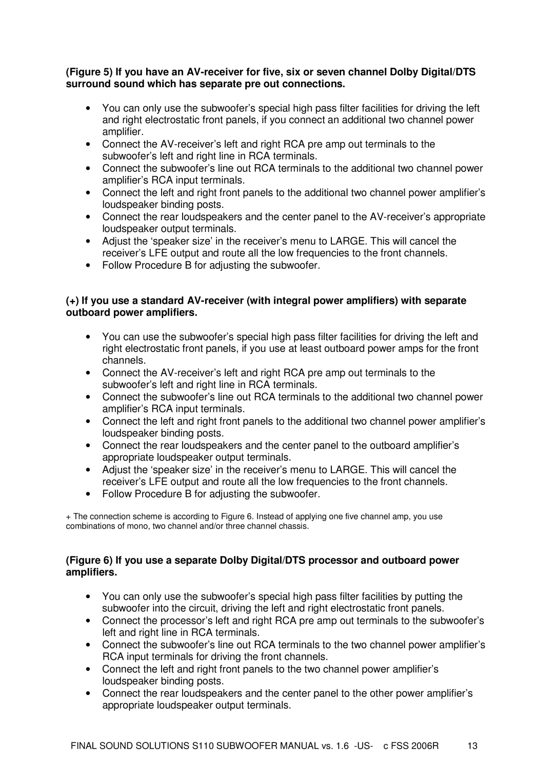 Final Sound S110 user manual 