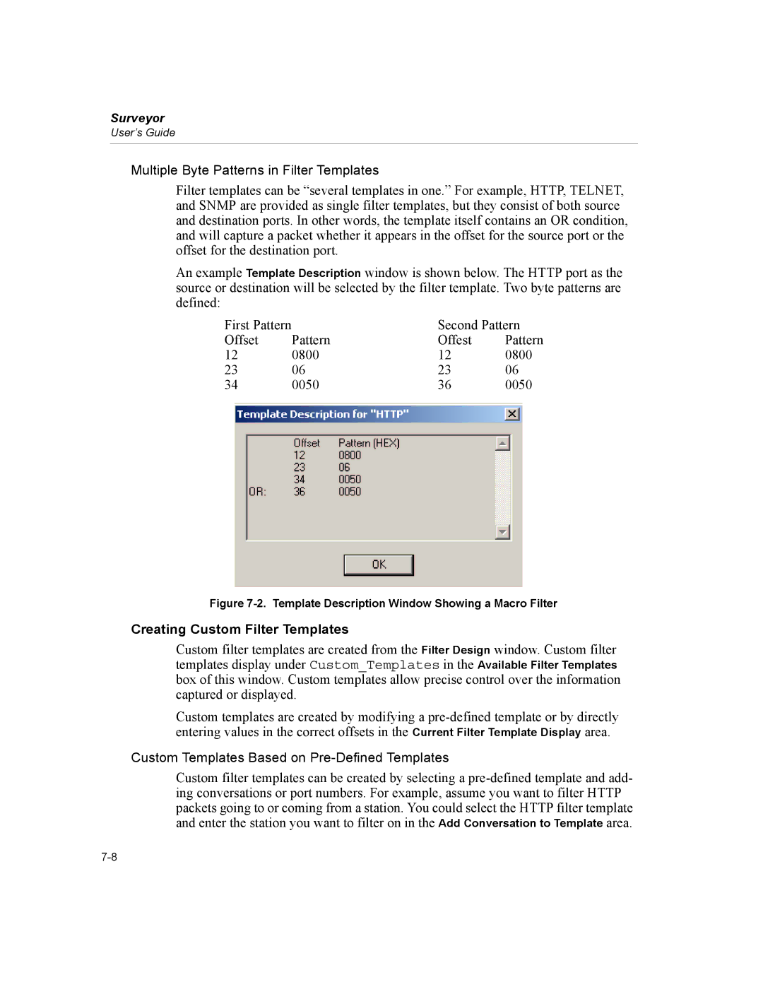 Finisar Surveyor manual Multiple Byte Patterns in Filter Templates, Creating Custom Filter Templates 