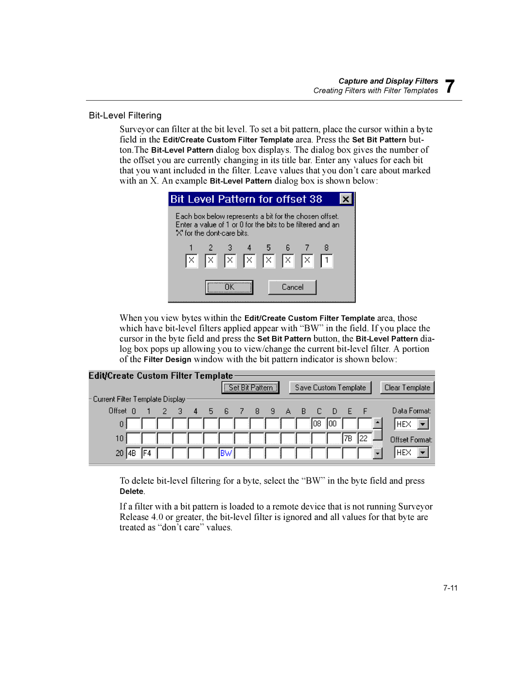 Finisar Surveyor manual Bit-Level Filtering 