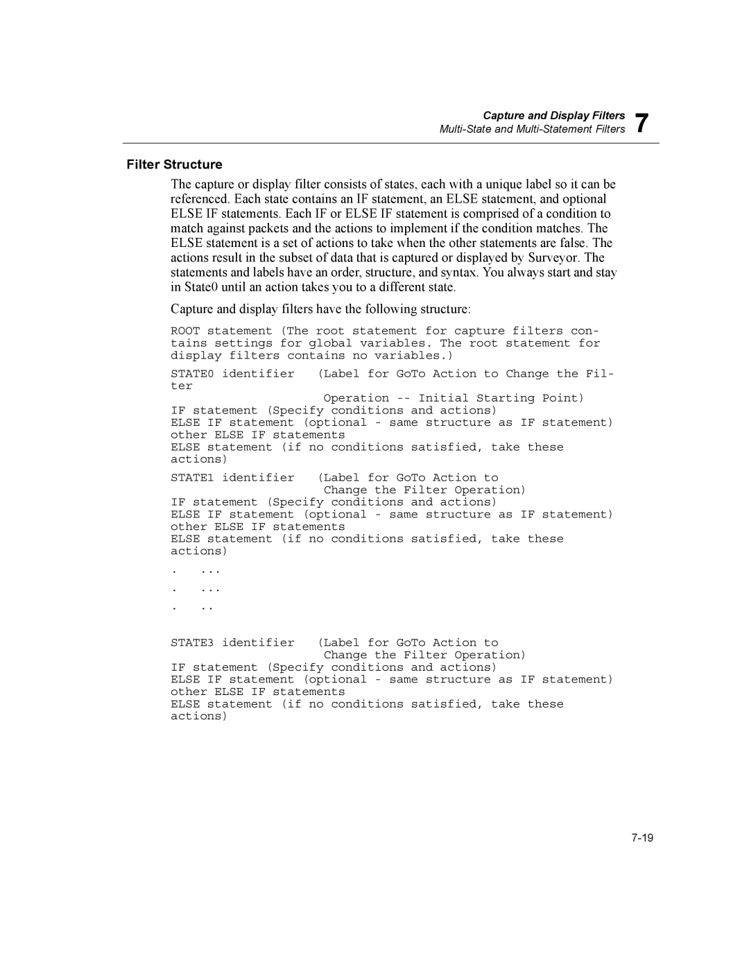 Finisar Surveyor manual Filter Structure 