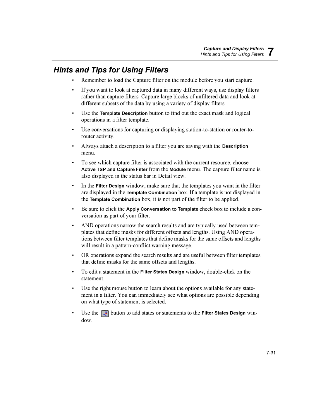 Finisar Surveyor manual Hints and Tips for Using Filters 