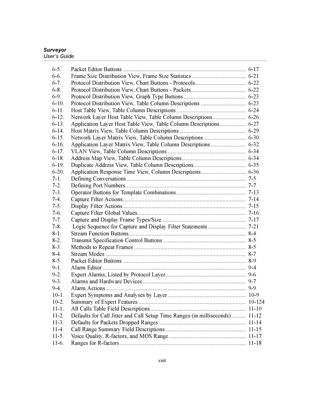 Finisar Surveyor manual Application Layer Host Table View, Table Column Descriptions 