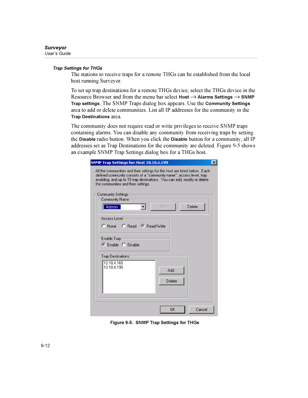 Finisar Surveyor manual Trap Settings for THGs 