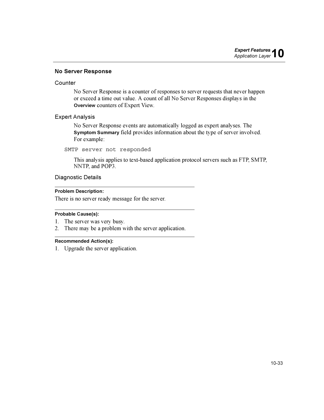 Finisar Surveyor manual No Server Response, Smtp server not responded 