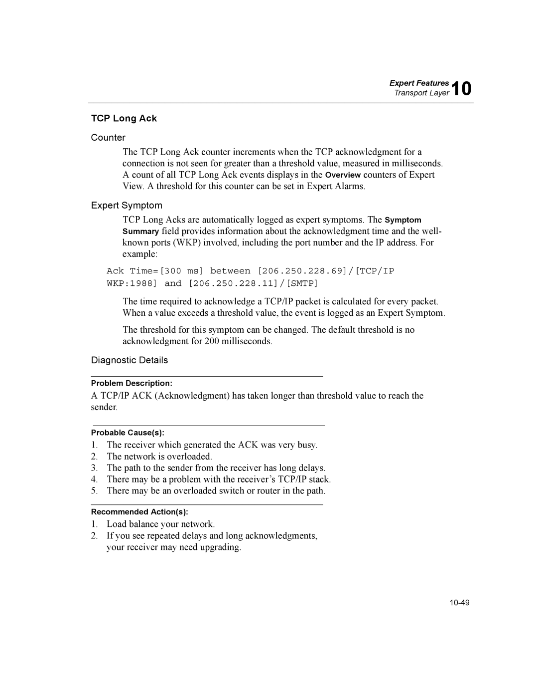 Finisar Surveyor manual TCP Long Ack 