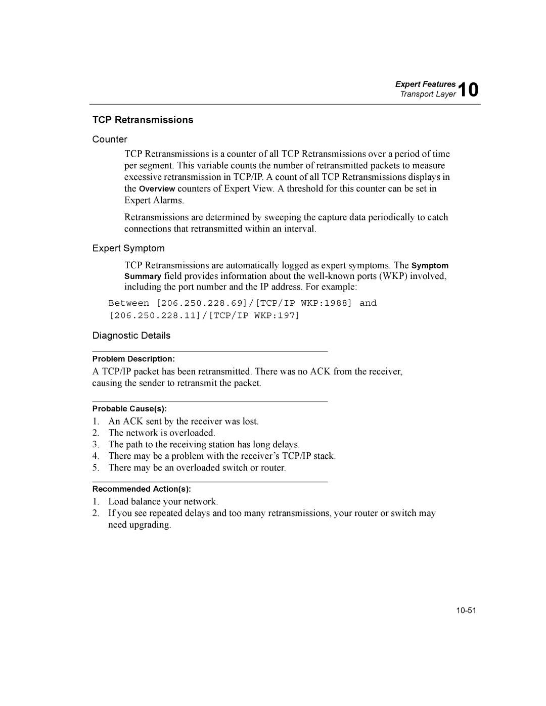 Finisar Surveyor manual TCP Retransmissions 