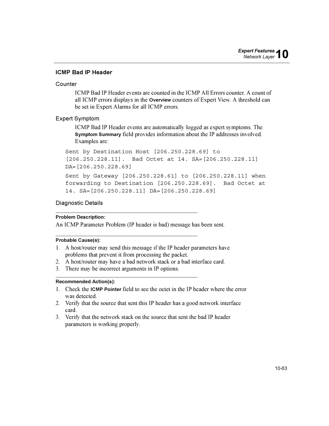 Finisar Surveyor manual Icmp Bad IP Header 