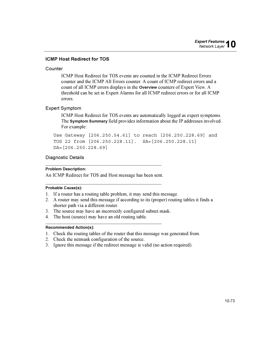 Finisar Surveyor manual Icmp Host Redirect for TOS 