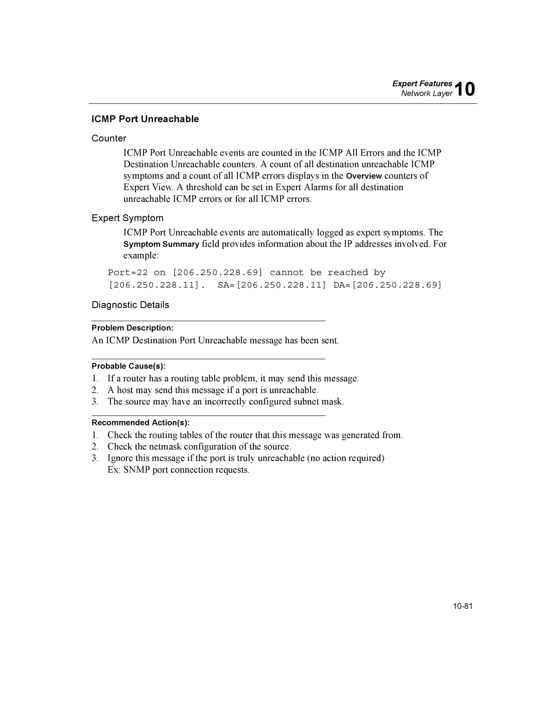 Finisar Surveyor manual Icmp Port Unreachable 