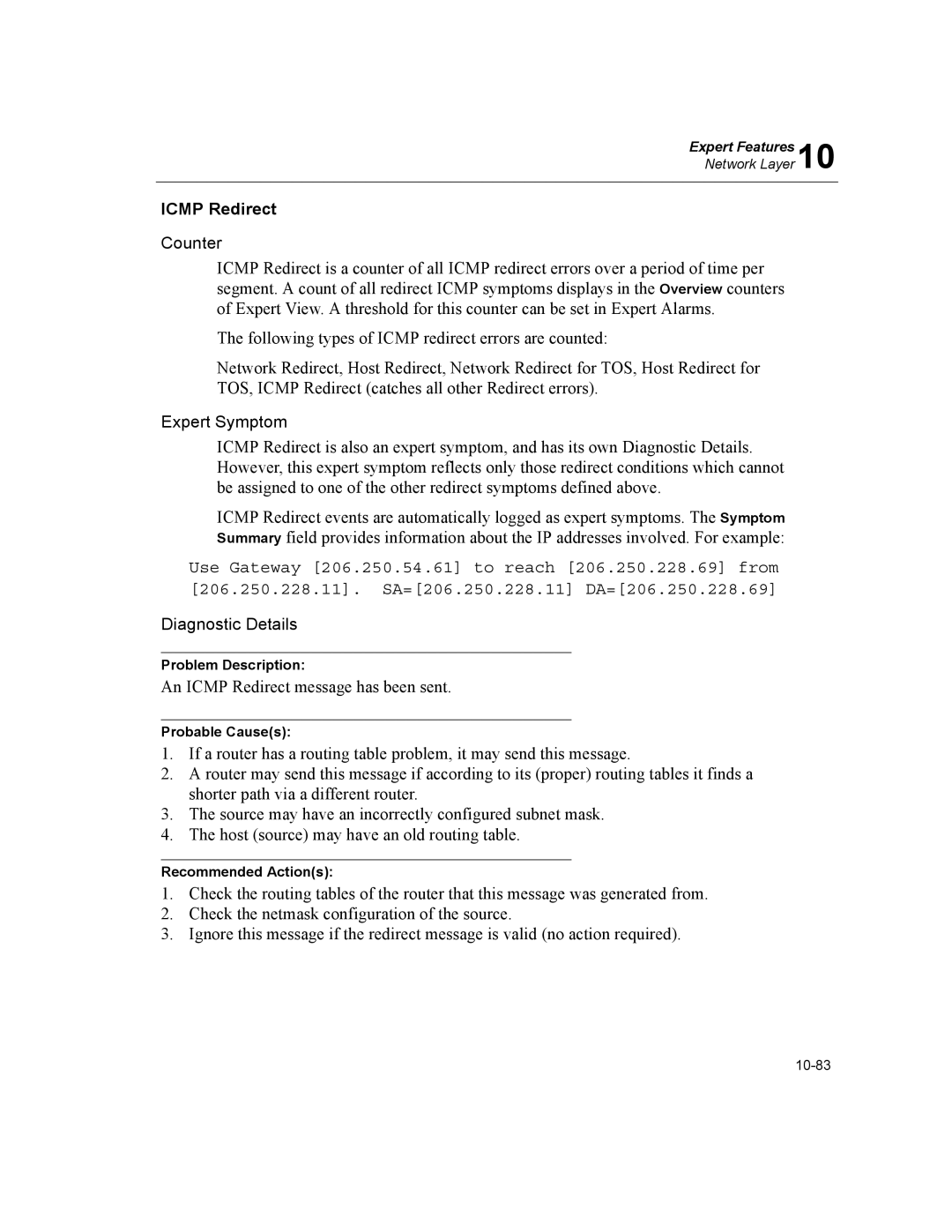 Finisar Surveyor manual Icmp Redirect 