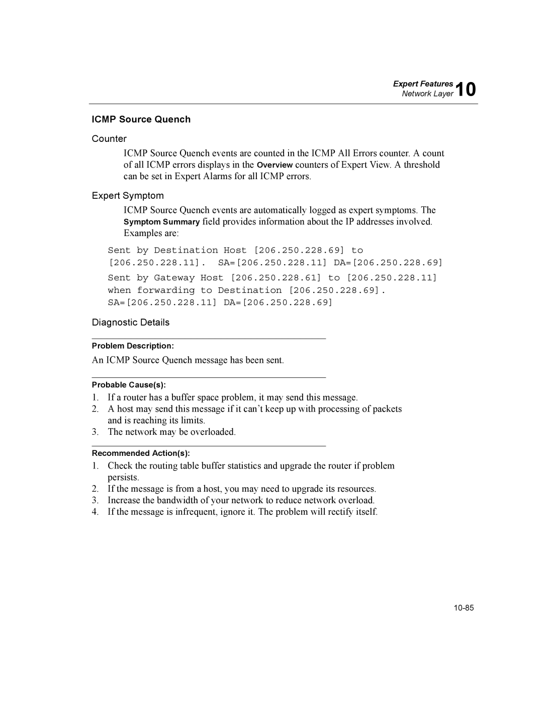 Finisar Surveyor manual Icmp Source Quench 