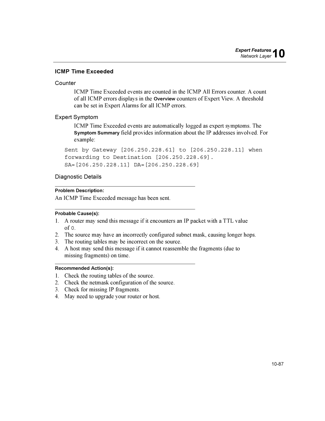 Finisar Surveyor manual Icmp Time Exceeded 