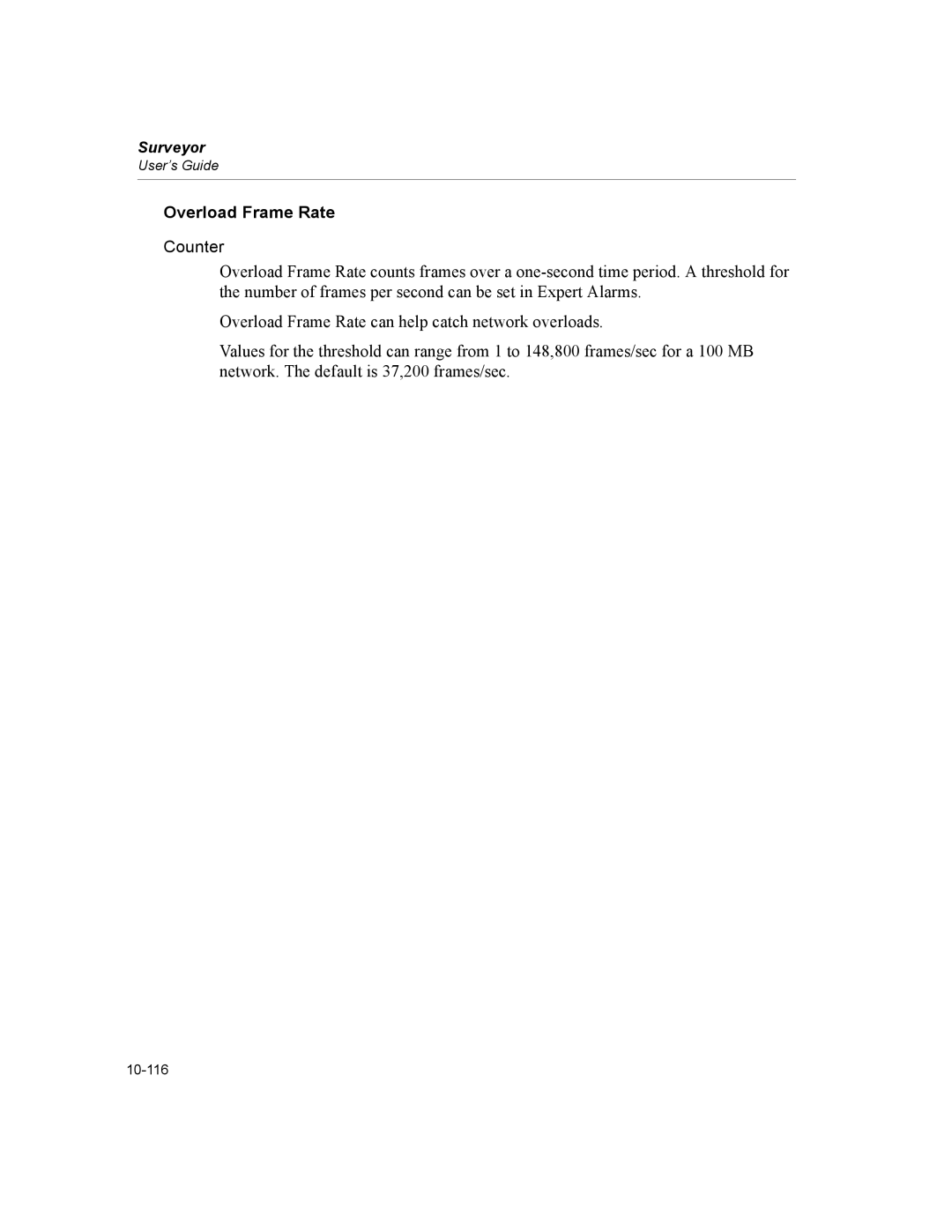 Finisar Surveyor manual Overload Frame Rate 