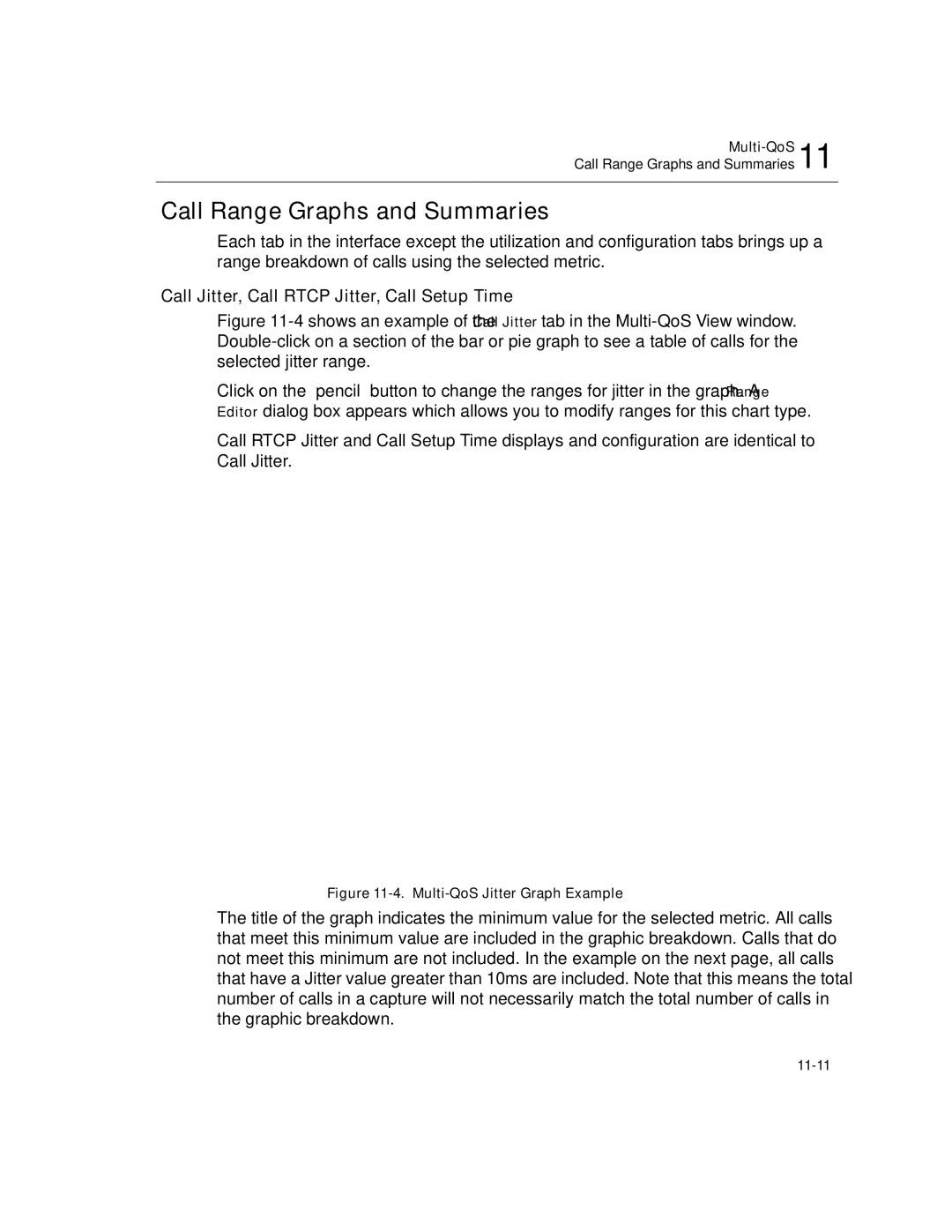 Finisar Surveyor manual Call Range Graphs and Summaries, Call Jitter, Call Rtcp Jitter, Call Setup Time 