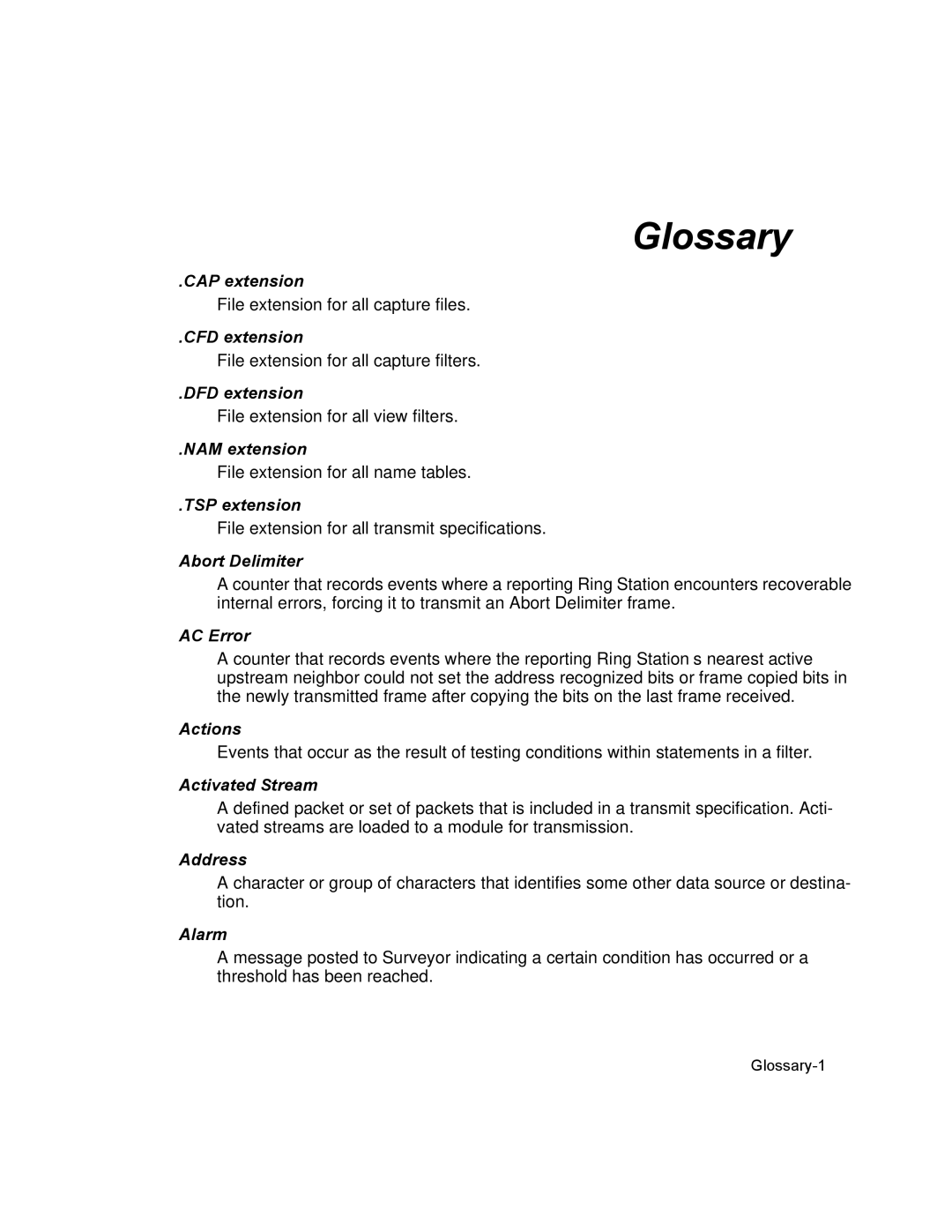 Finisar Surveyor manual Glossary 