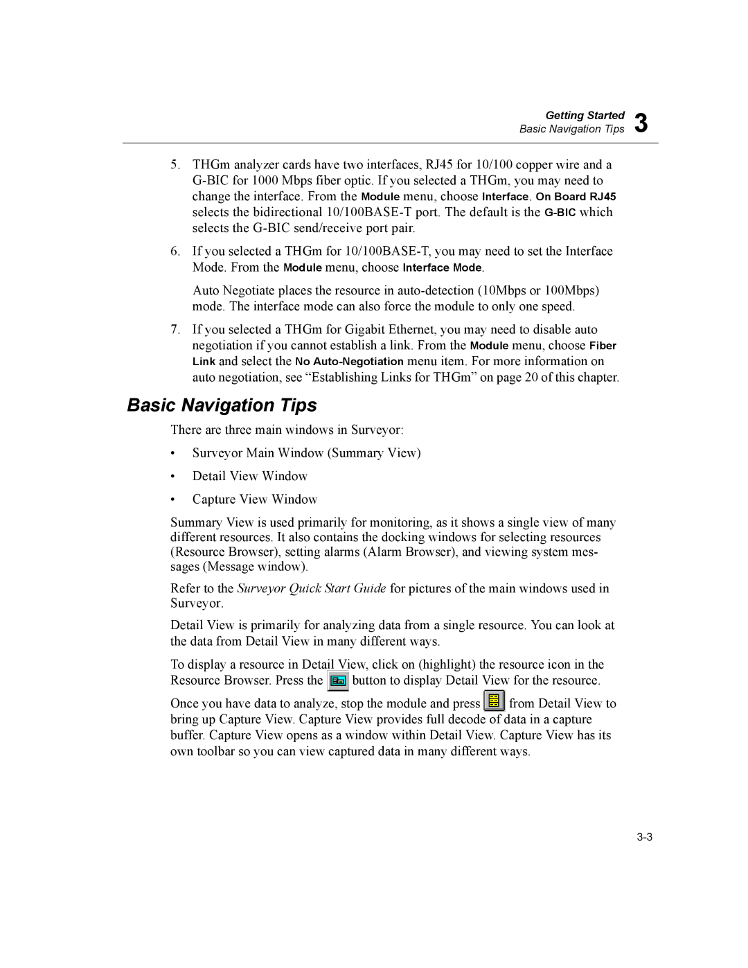 Finisar Surveyor manual Basic Navigation Tips 