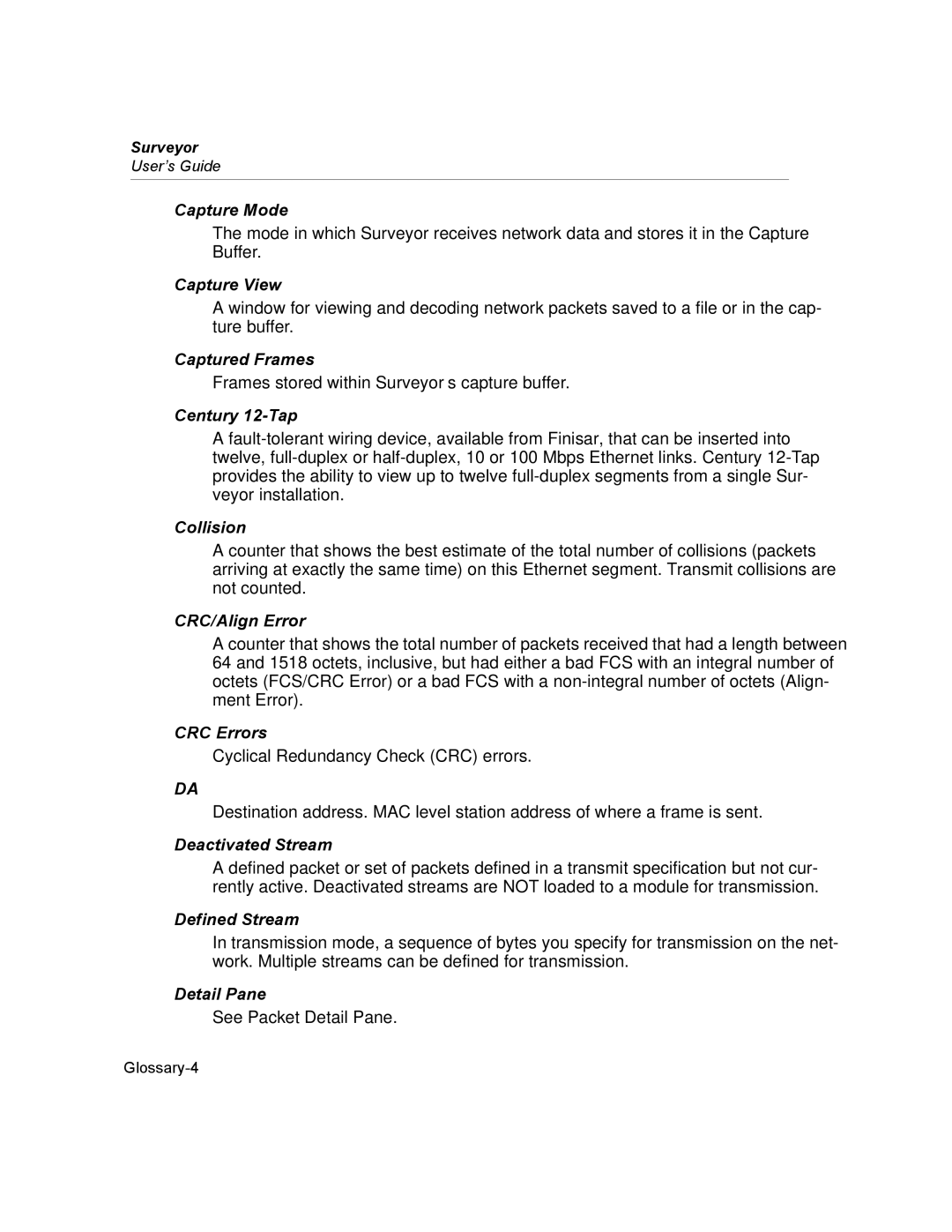 Finisar Surveyor manual Capture Mode 