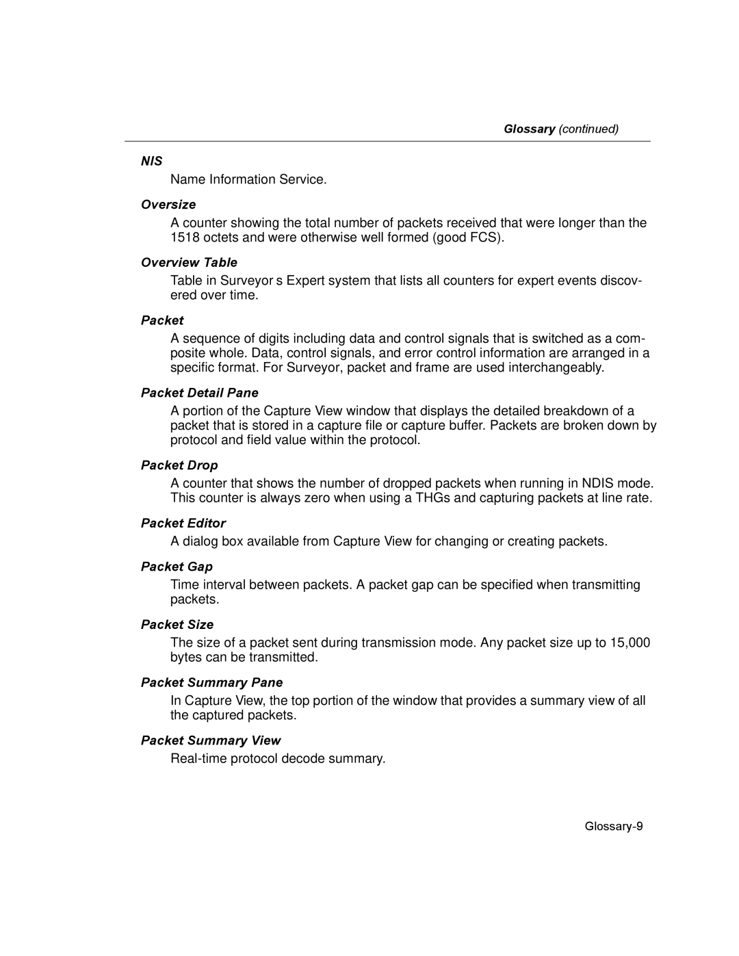 Finisar Surveyor manual Nis 