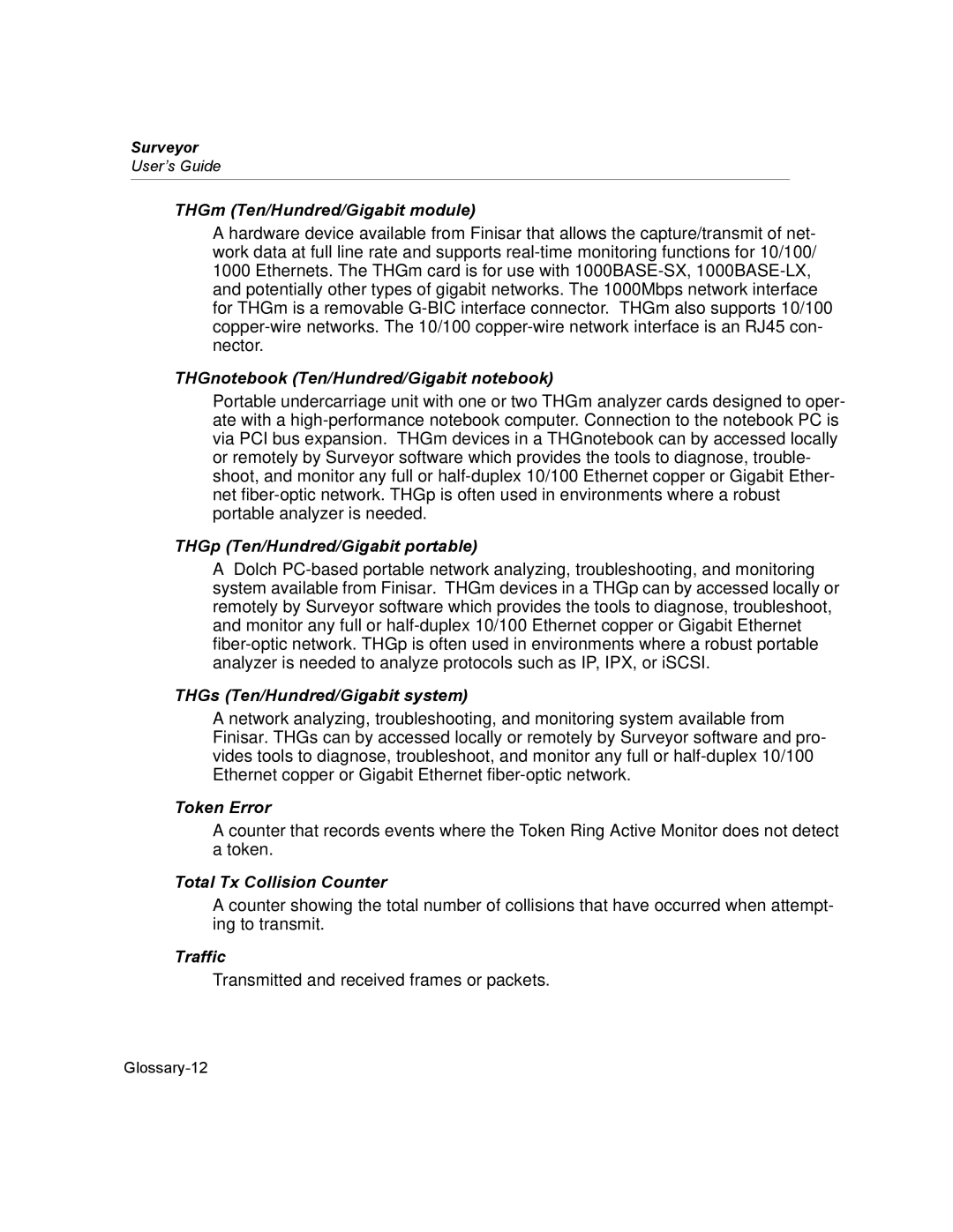 Finisar Surveyor manual Token Error 