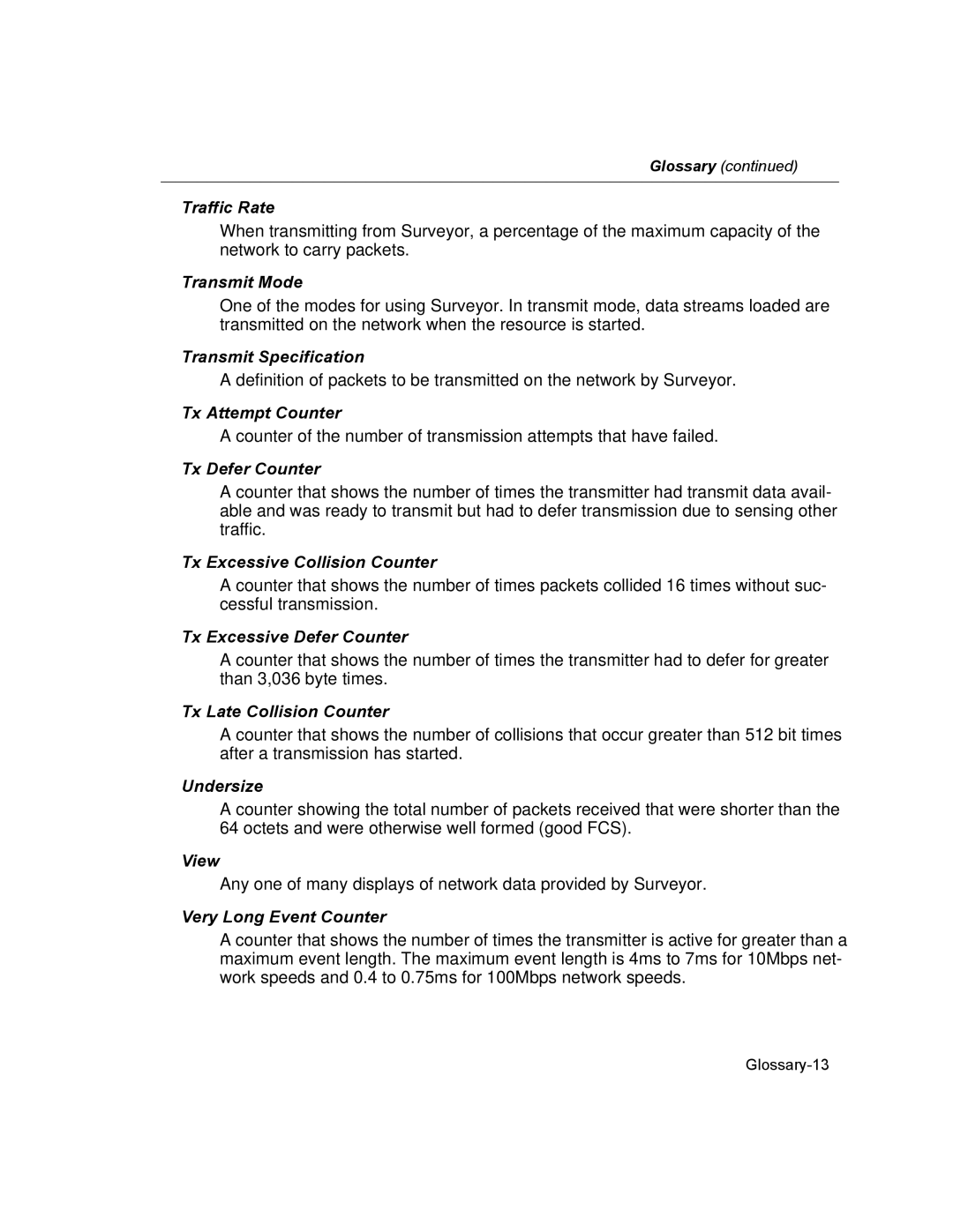 Finisar Surveyor manual Transmit Specification 