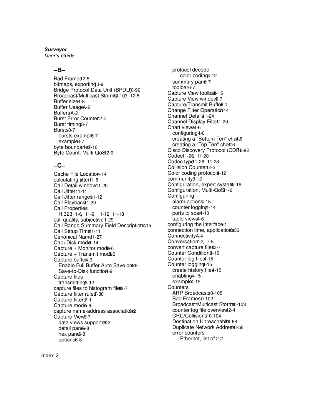 Finisar Surveyor manual Index-2 