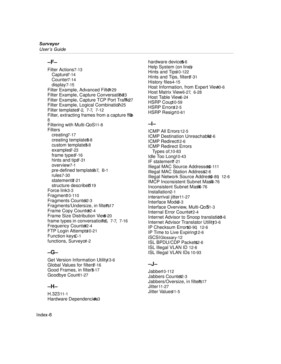 Finisar Surveyor manual Index-6 