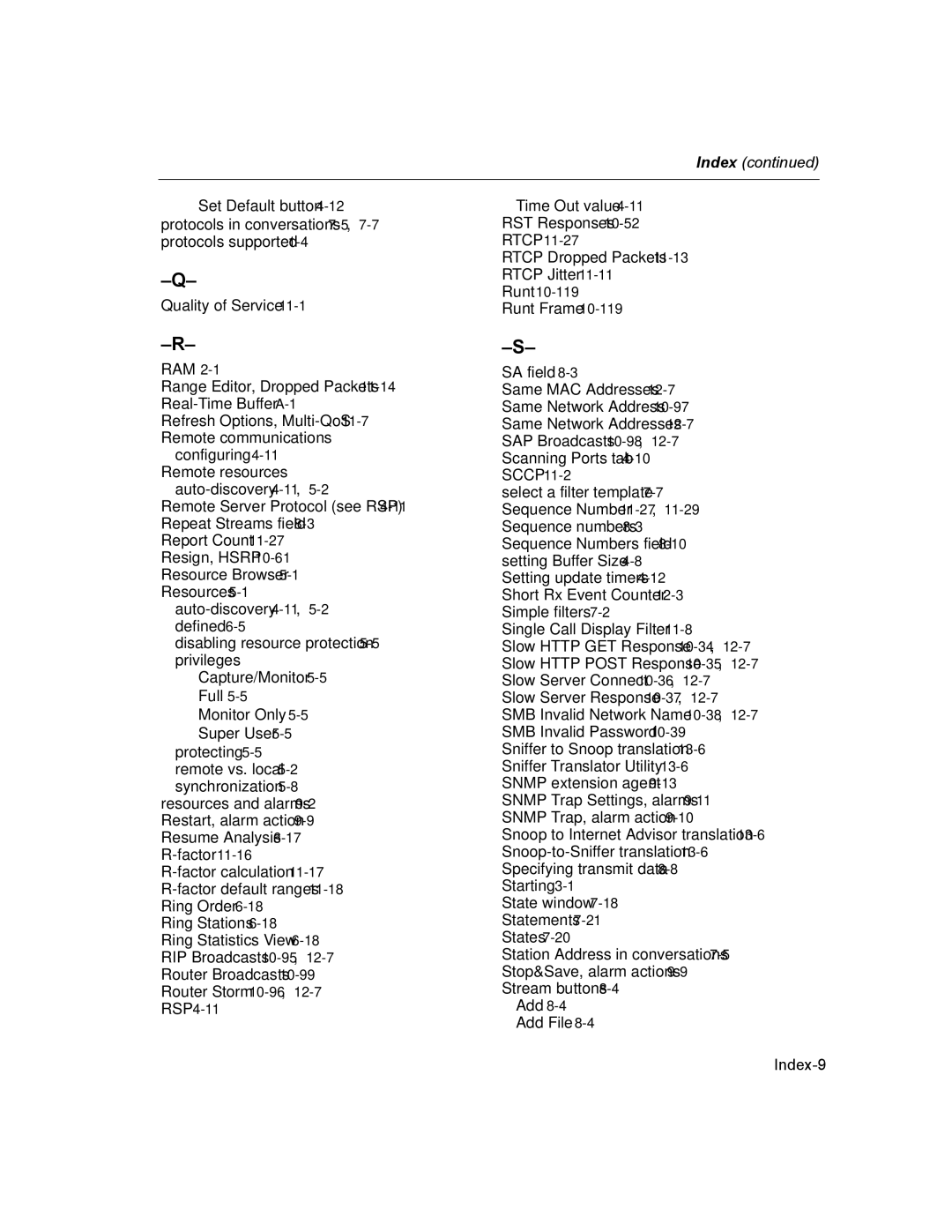 Finisar Surveyor manual Index-9 