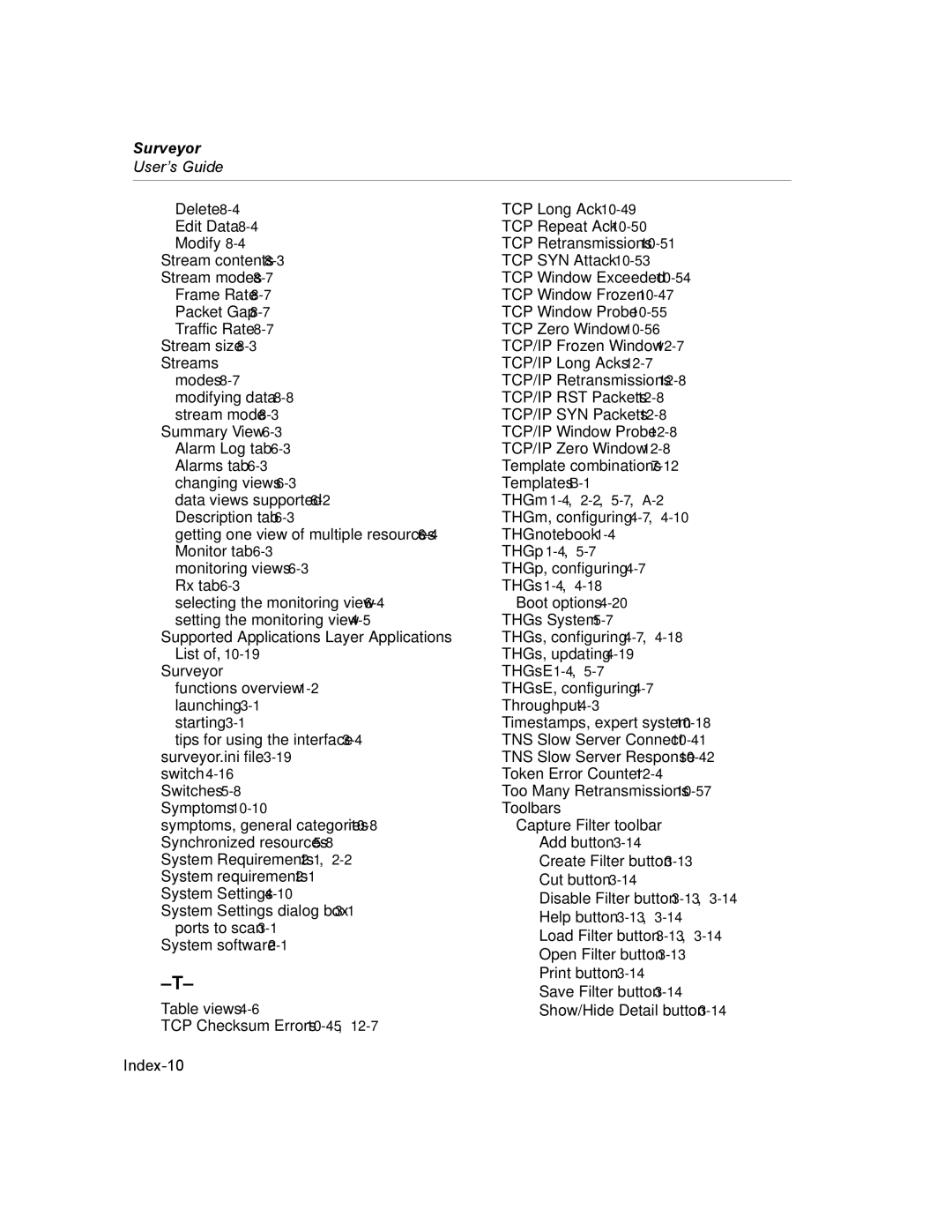 Finisar Surveyor manual Index-10 