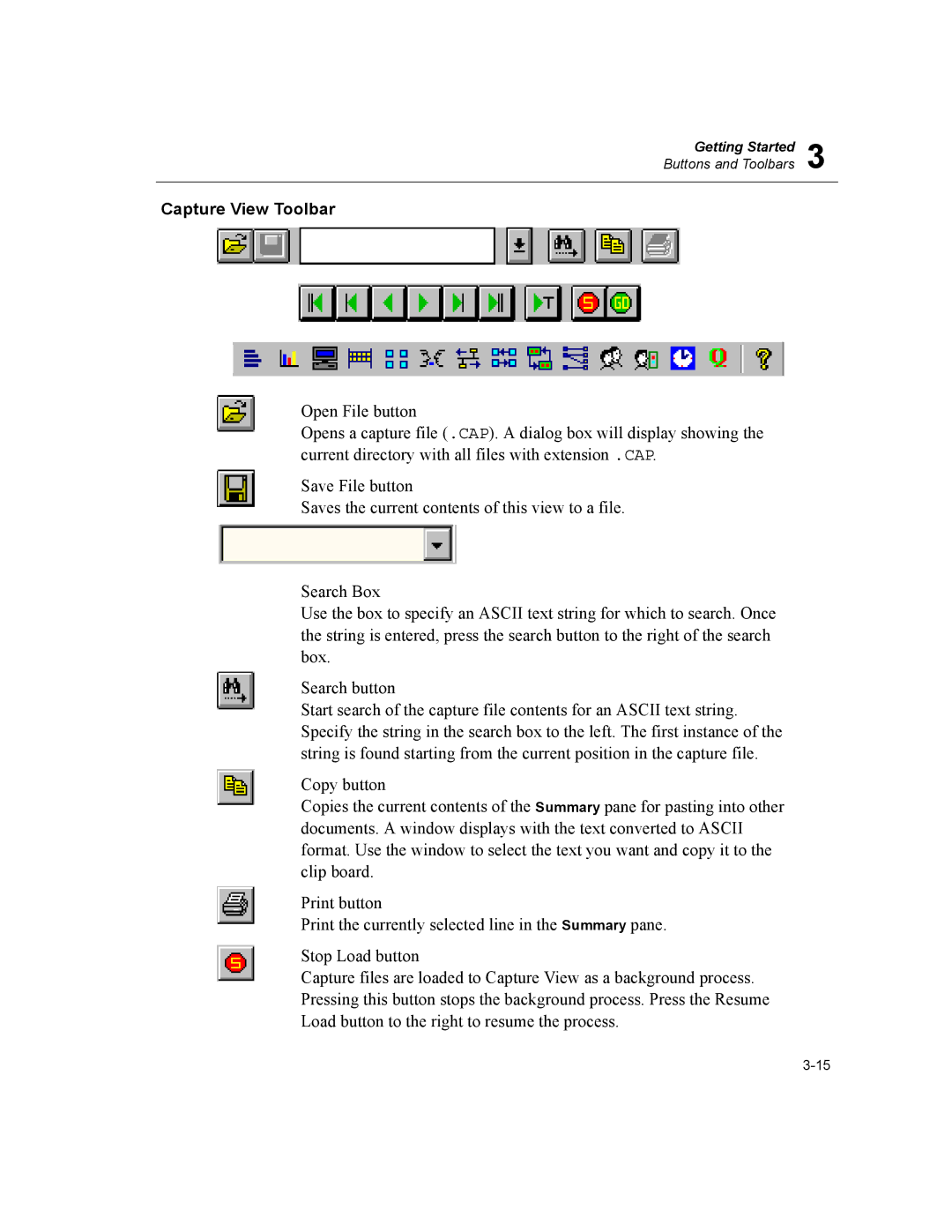 Finisar Surveyor manual Capture View Toolbar 