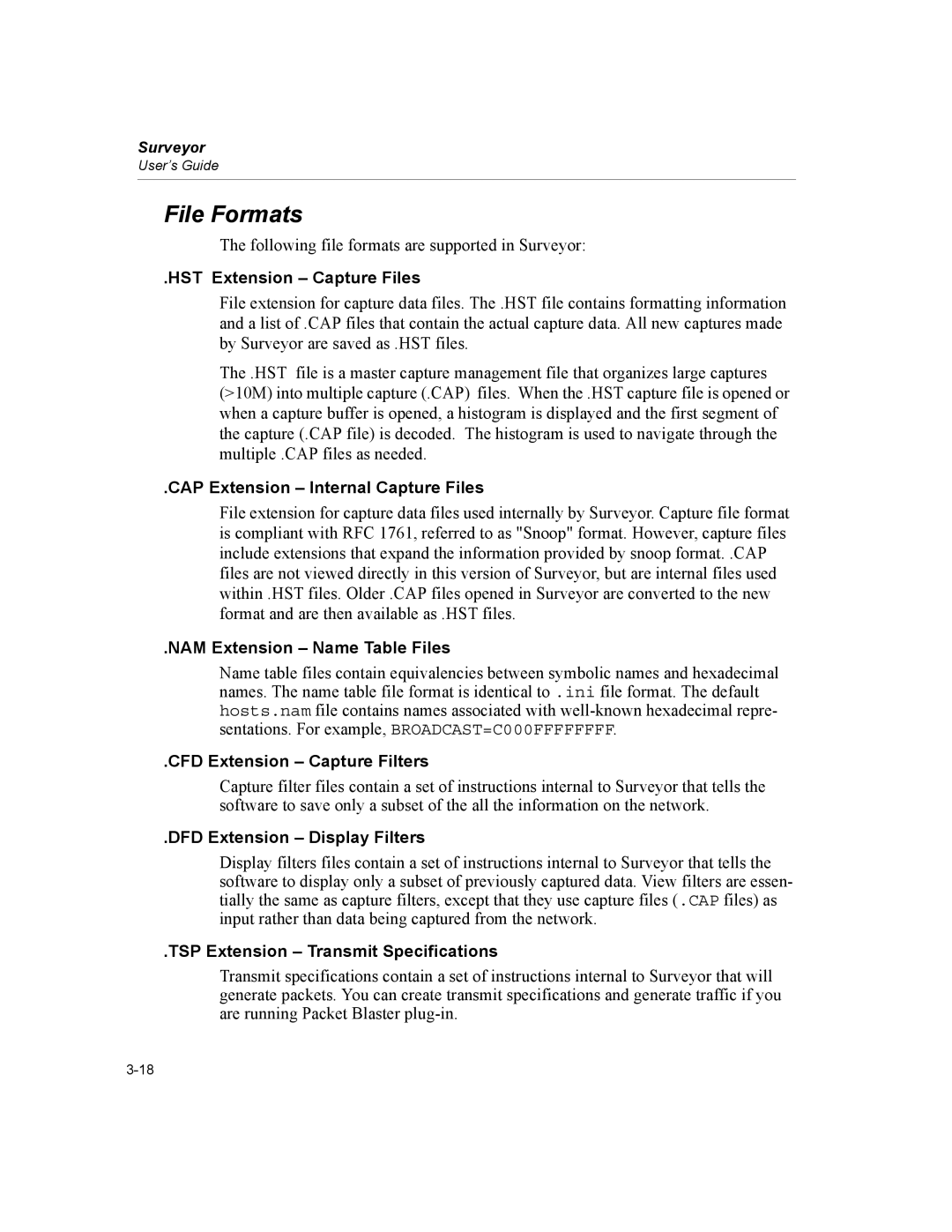 Finisar Surveyor manual File Formats 