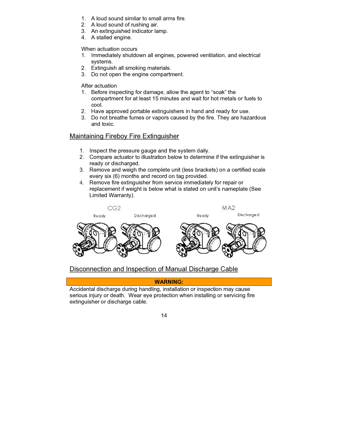 Fireboy- Xintex, LTD MA2 FE-241, HFC-227ea, CG2 owner manual Maintaining Fireboy Fire Extinguisher 