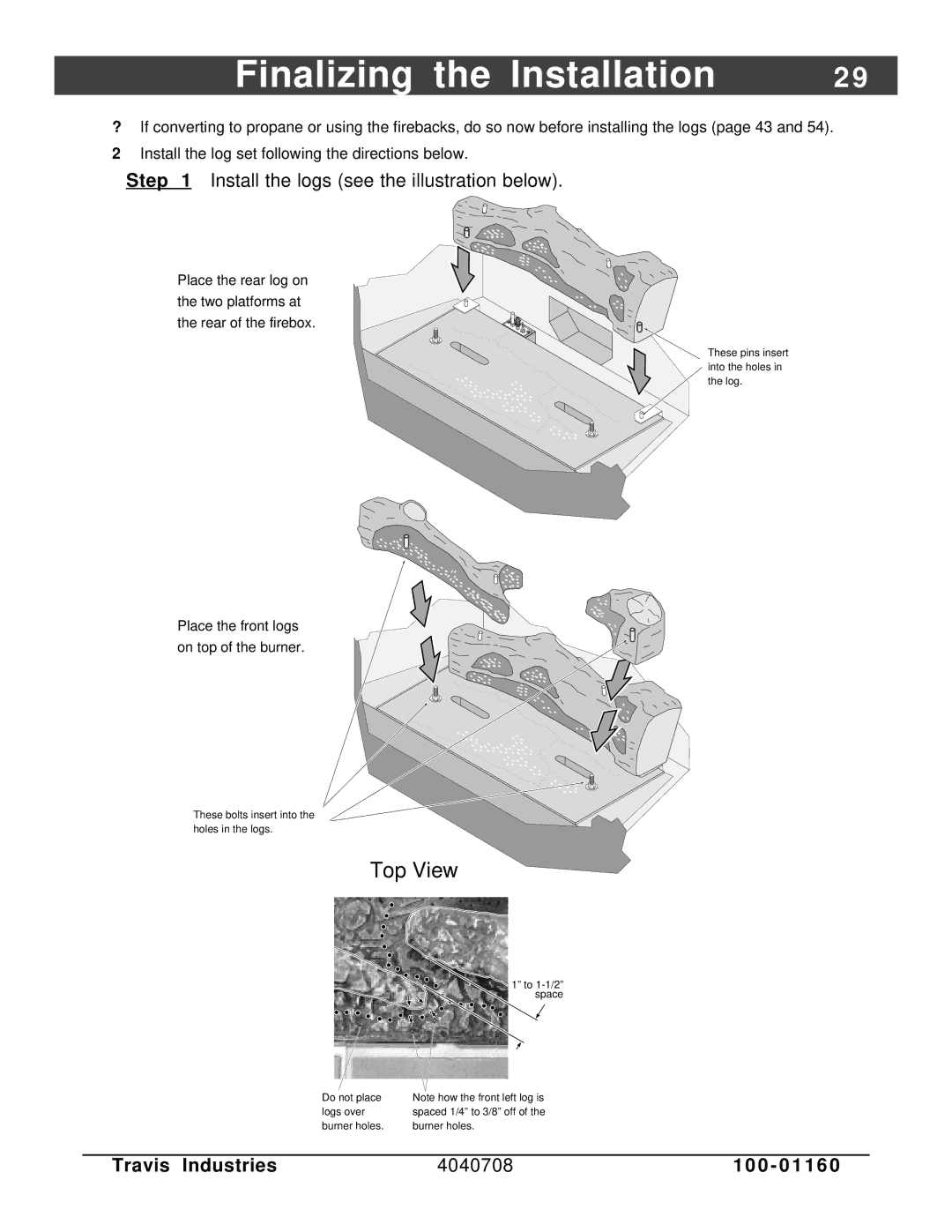 FireplaceXtrordinair 36 DV EFIII owner manual Top 