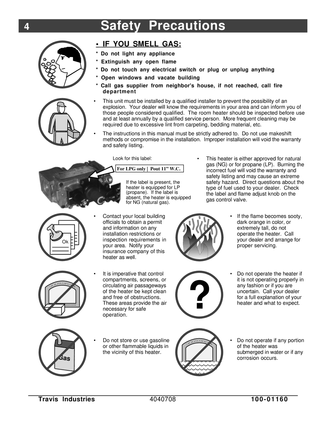 FireplaceXtrordinair 36 DV EFIII owner manual Safety Precautions, If YOU Smell GAS 