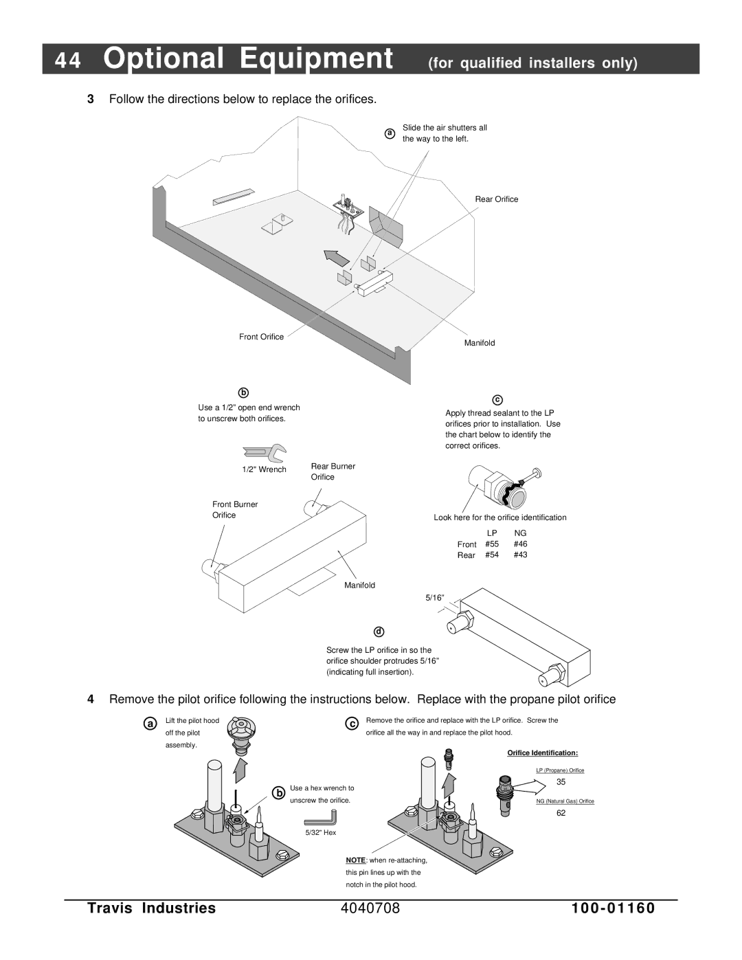 FireplaceXtrordinair 36 DV EFIII owner manual Optional Equipment for qualified installers only 