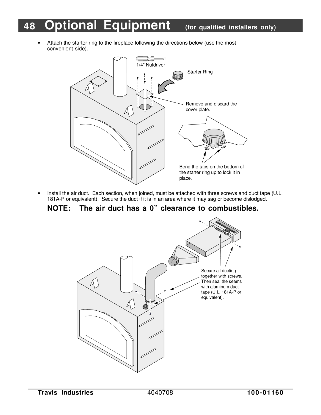 FireplaceXtrordinair 36 DV EFIII owner manual Optional Equipment for qualified installers only 