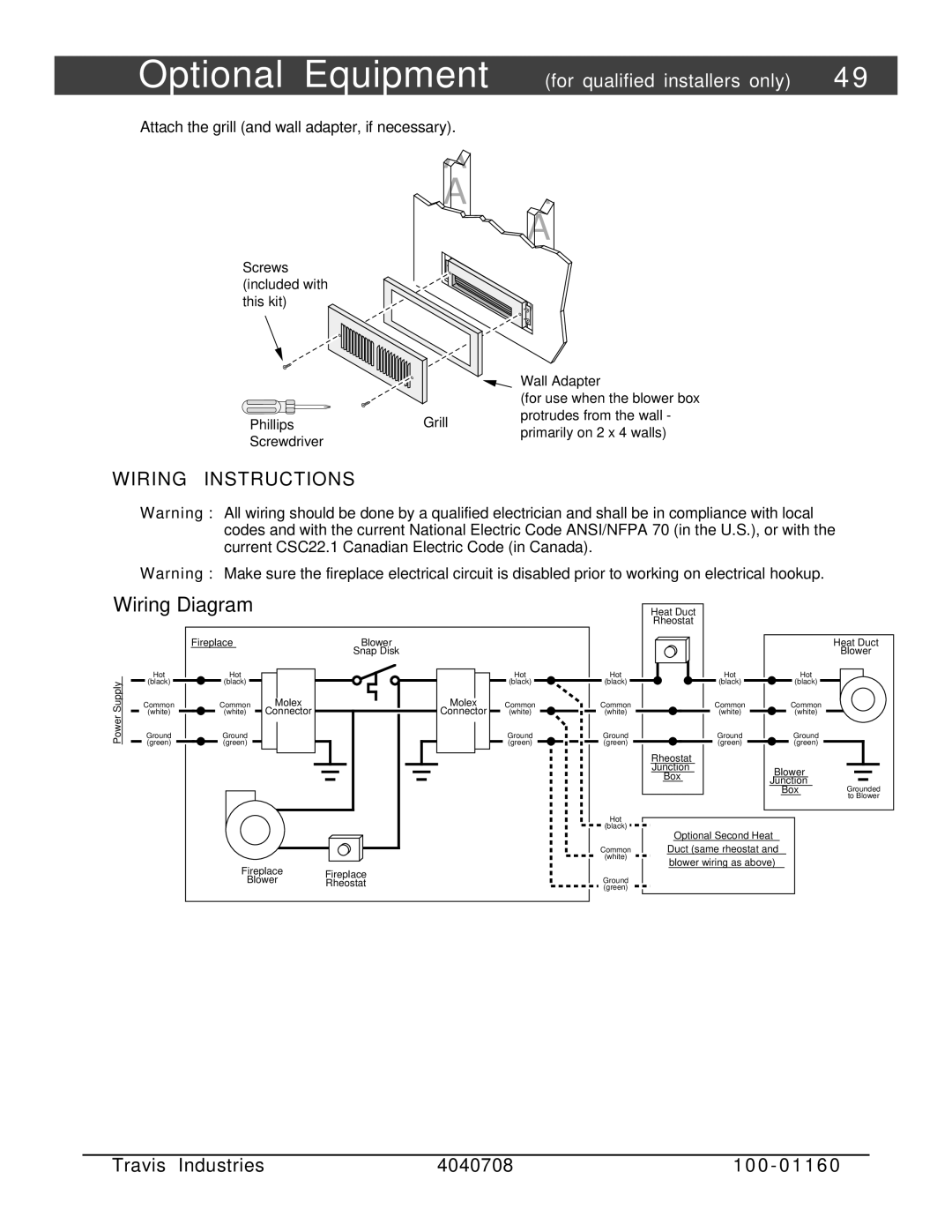 FireplaceXtrordinair 36 DV EFIII owner manual Wiring Diagram 