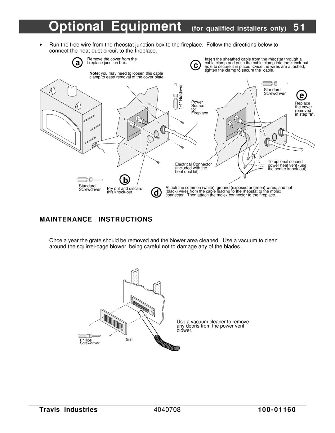 FireplaceXtrordinair 36 DV EFIII owner manual Maintenance Instructions 