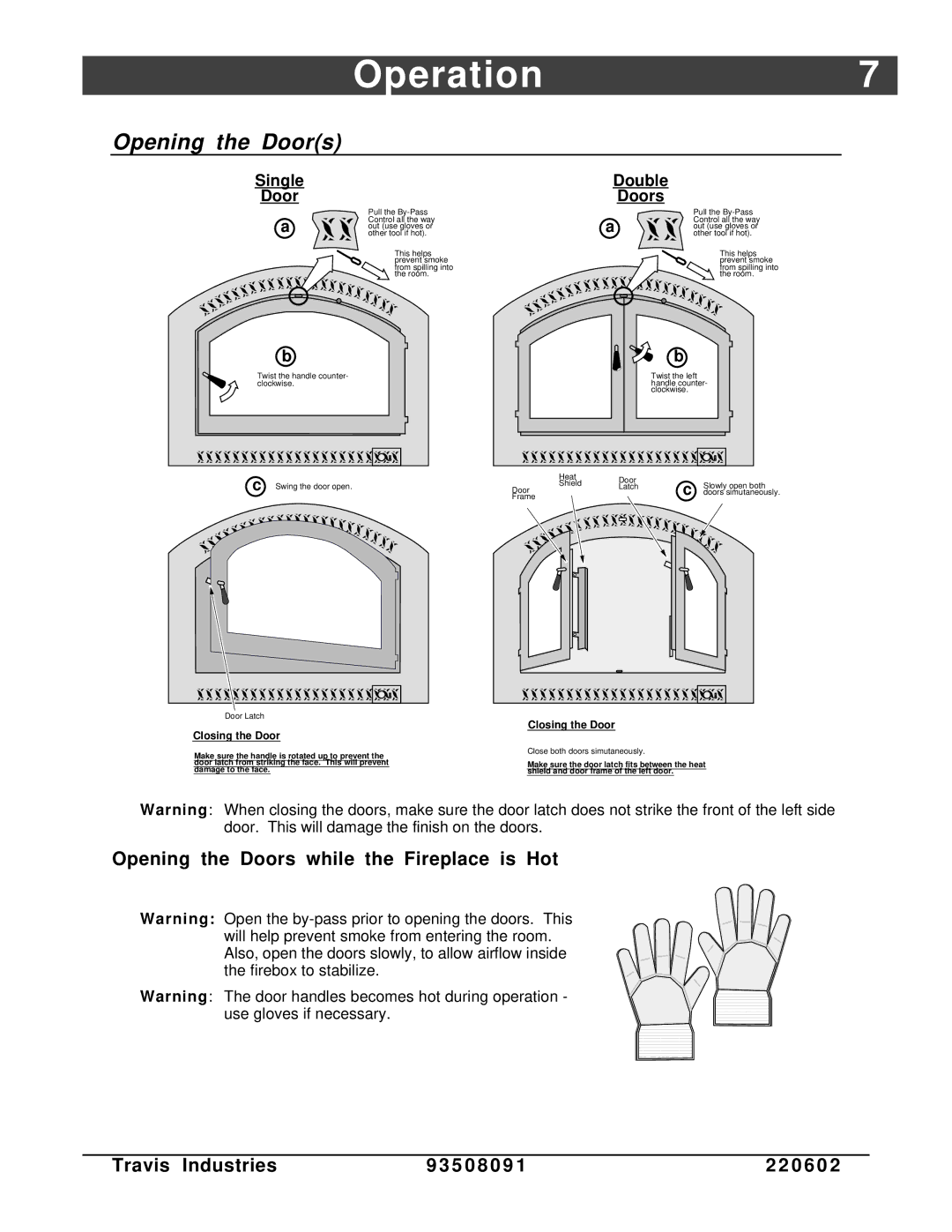 FireplaceXtrordinair 36-Elite owner manual Operation7, Opening the Doors 