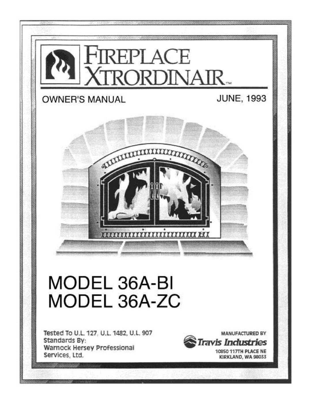 FireplaceXtrordinair 36A-ZC, 36A-BI manual 