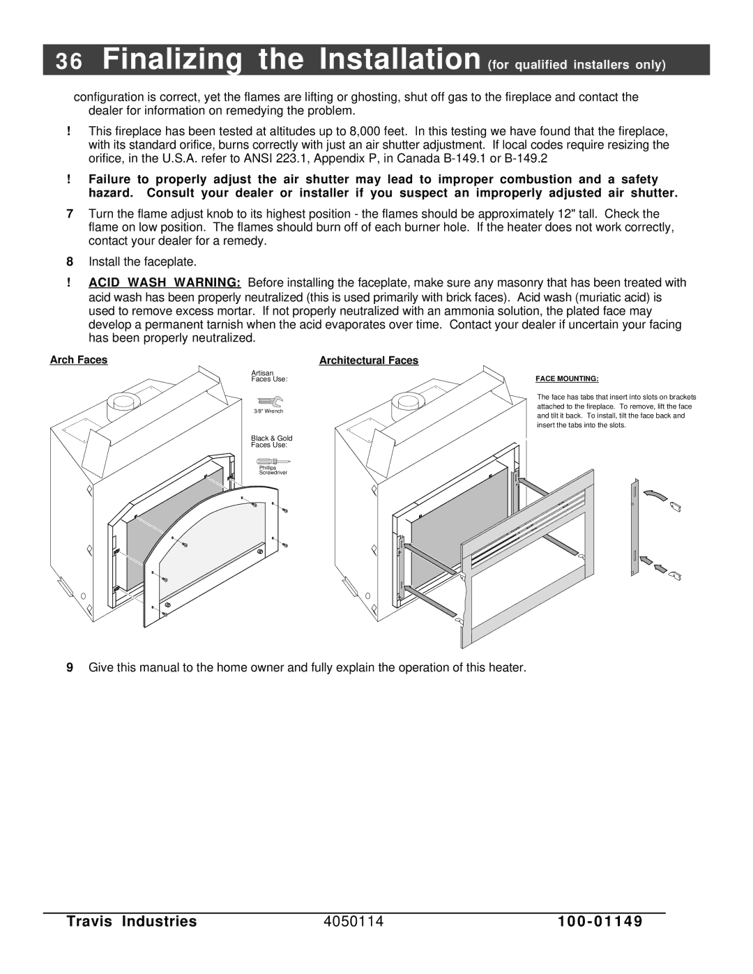 FireplaceXtrordinair 44 DV XXL EF manual Arch Faces Architectural Faces 