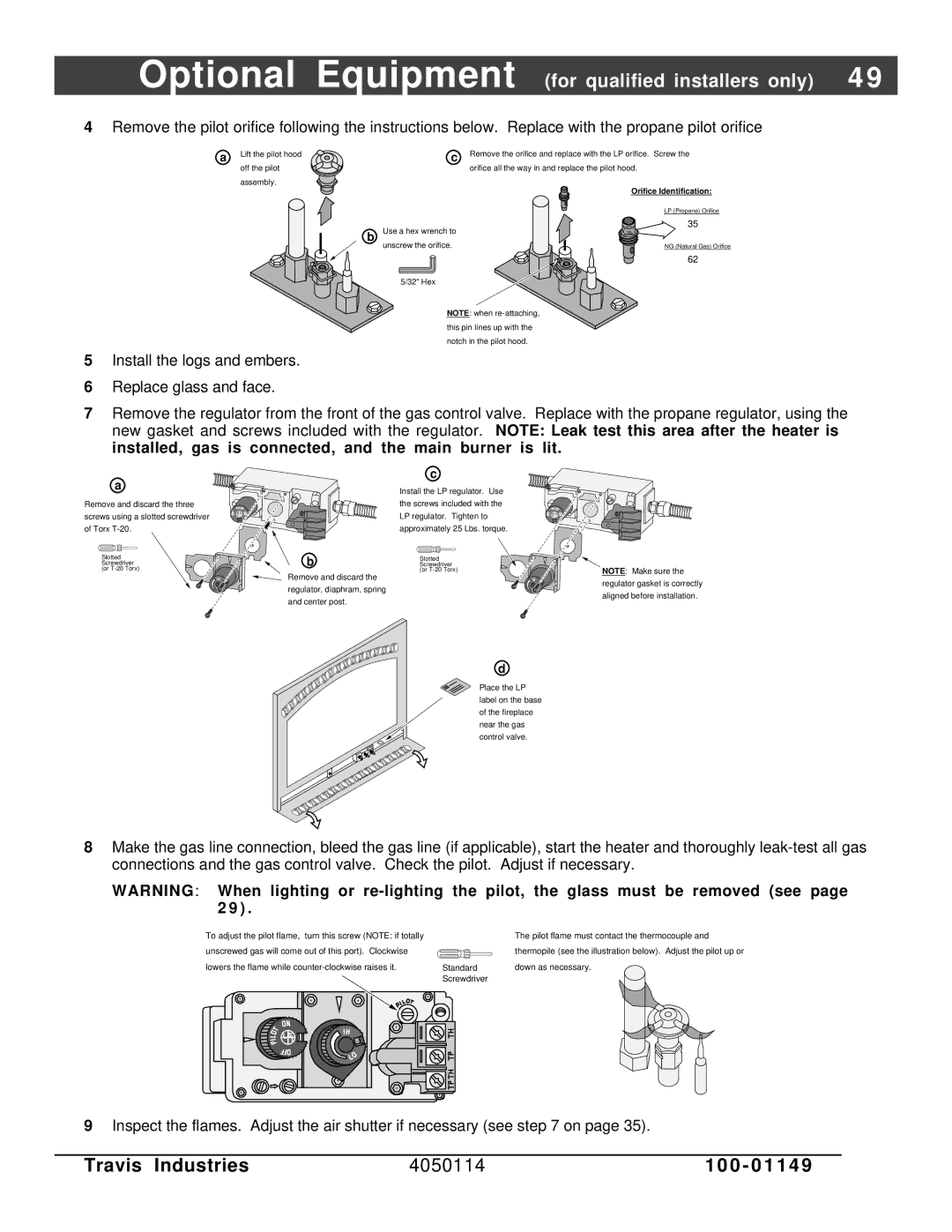 FireplaceXtrordinair 44 DV XXL EF manual Orifice Identification 