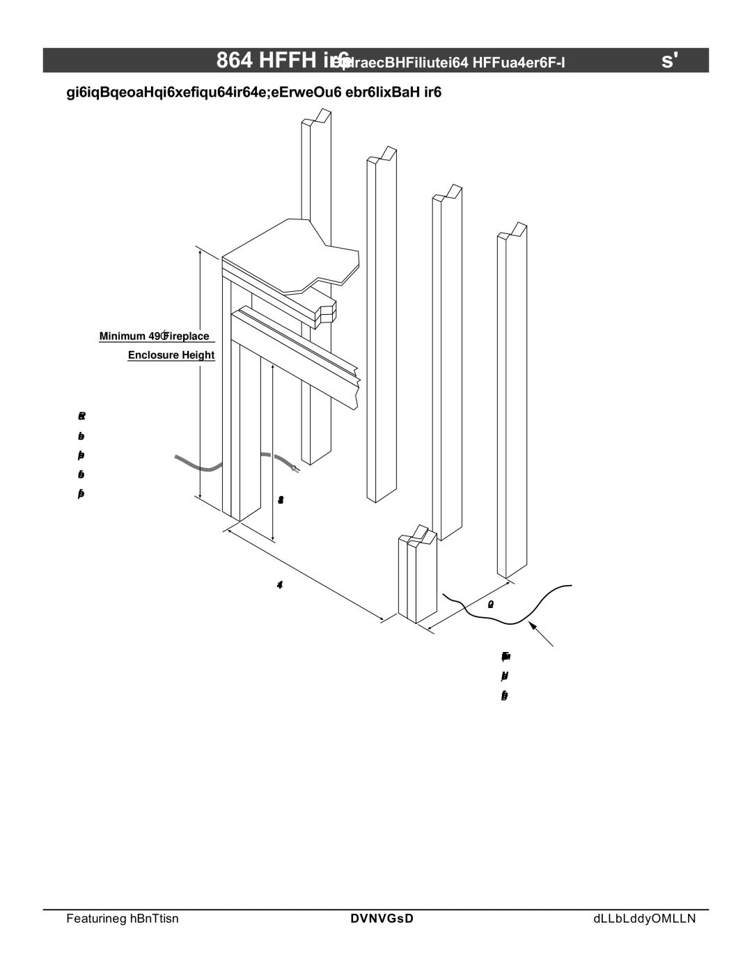 FireplaceXtrordinair 864 HH installation manual Minimum Framing Dimensions Top Vent Configuration 