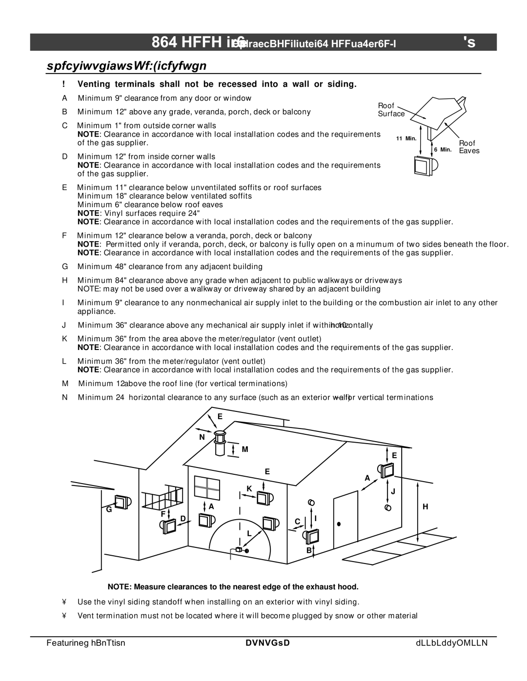 FireplaceXtrordinair 864 HH installation manual Termination Requirements 