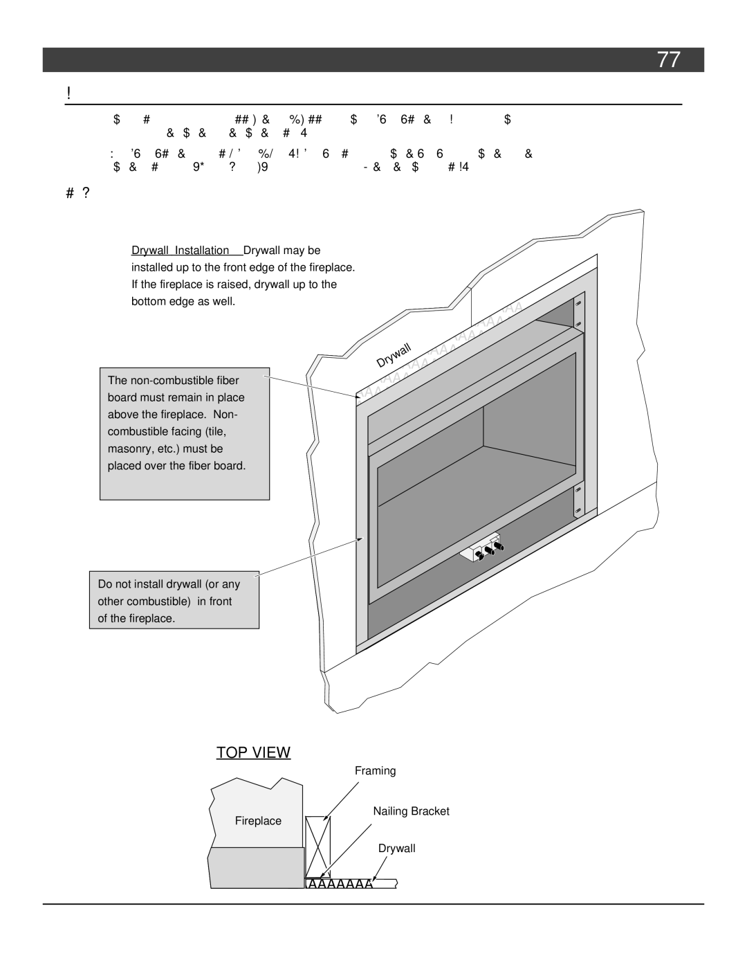 FireplaceXtrordinair 864 HH installation manual Facing Requirements, Drywall Installation 