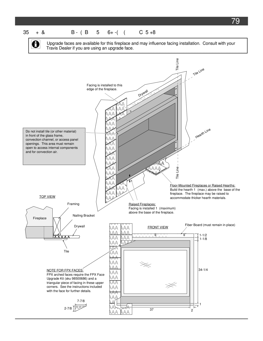 FireplaceXtrordinair 864 HH installation manual Front View 