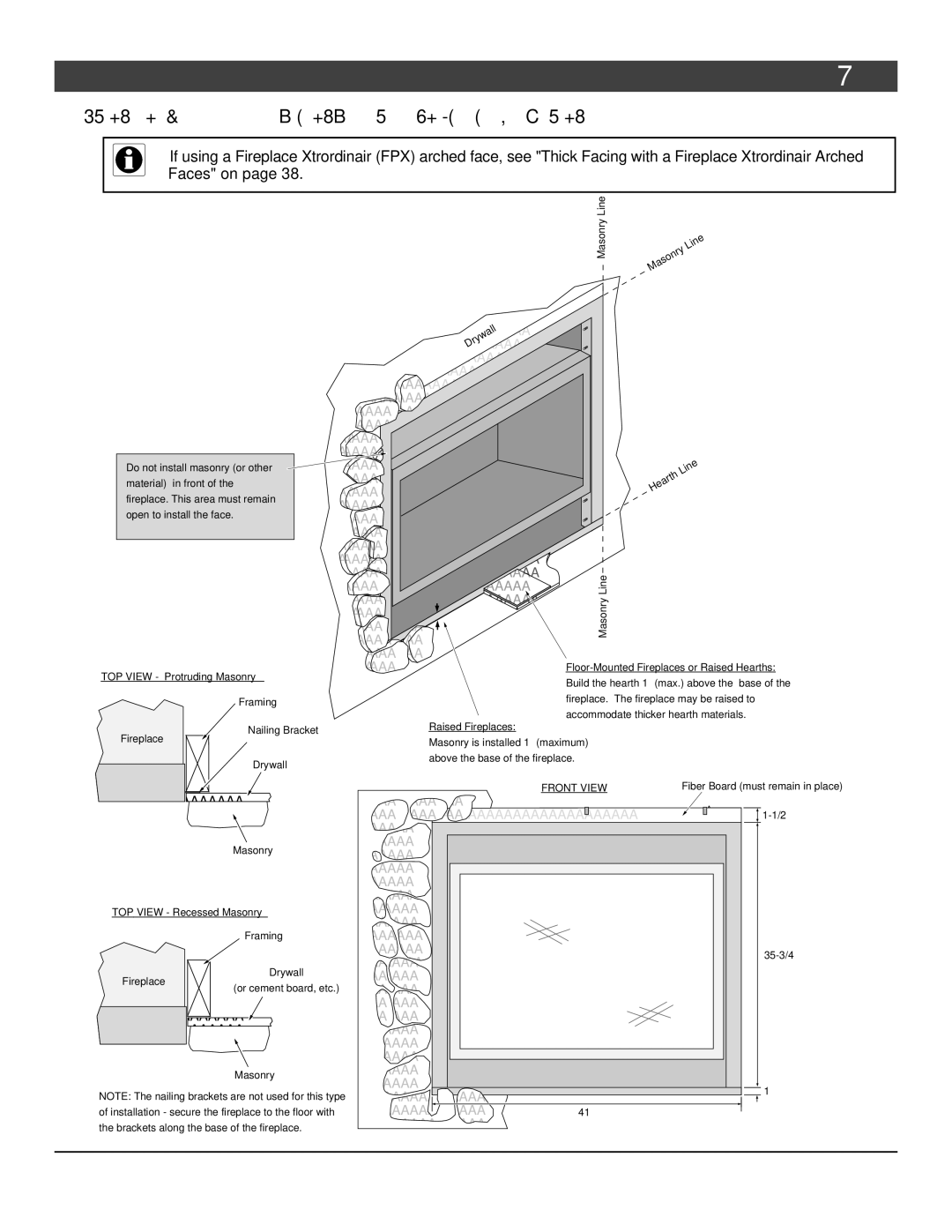 FireplaceXtrordinair 864 HH installation manual Front View 