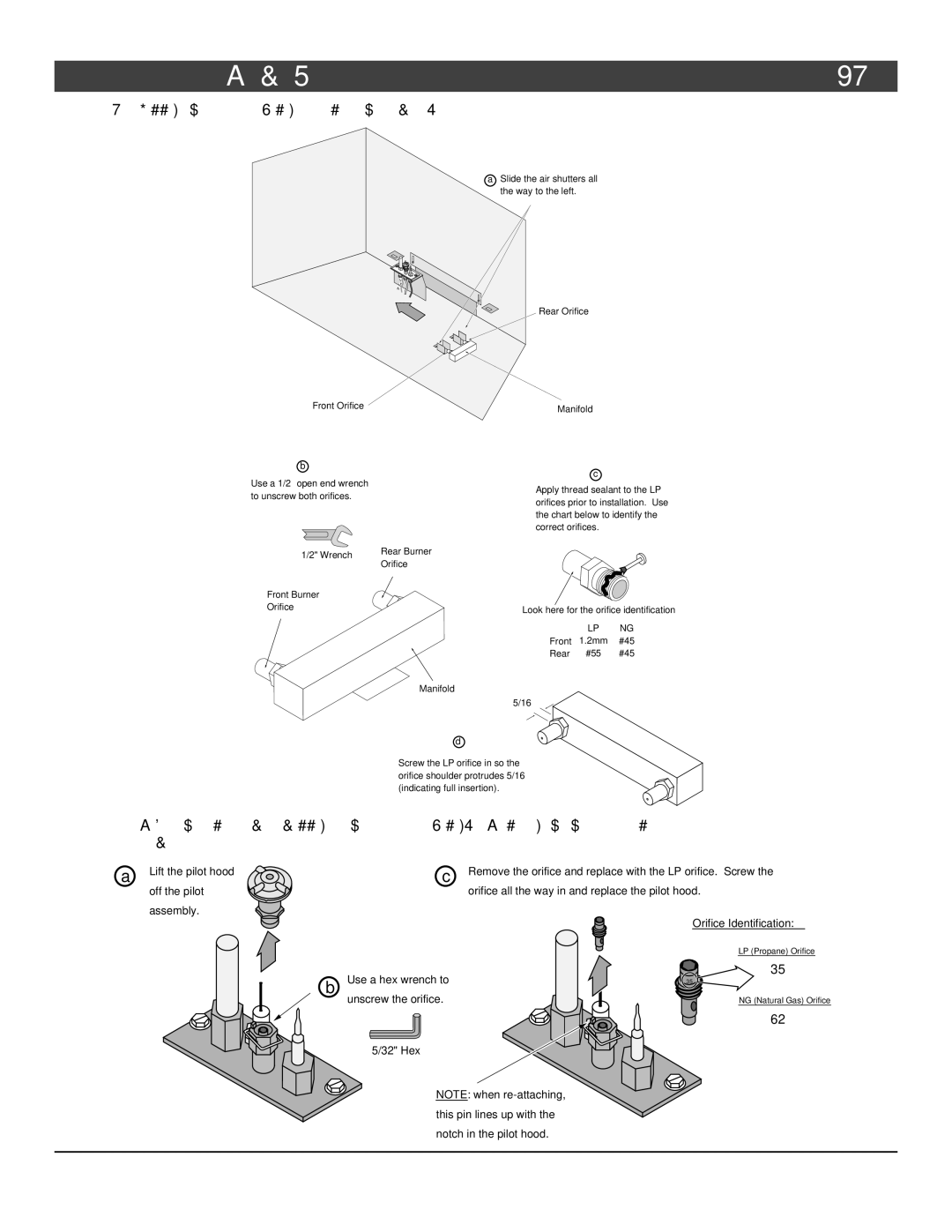 FireplaceXtrordinair 864 HH installation manual Follow the directions below to replace the orifices 