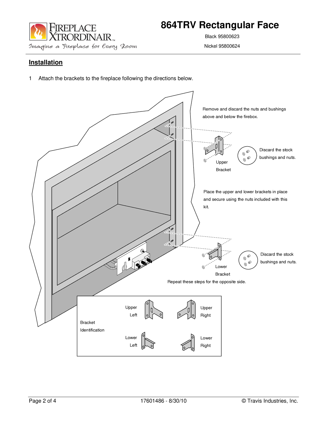 FireplaceXtrordinair 95800624 manual Installation 