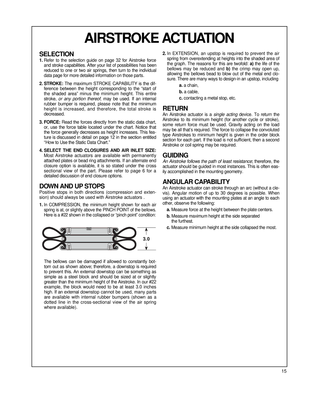 Firestone EMDG198 manual Airstroke Actuation, Selection, Down and UP Stops, Return, Guiding 